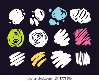 Hand drawn doodle brush splash set