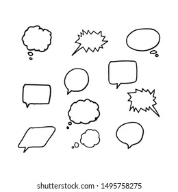 Hand drawn doodle bubble speech illustration vector