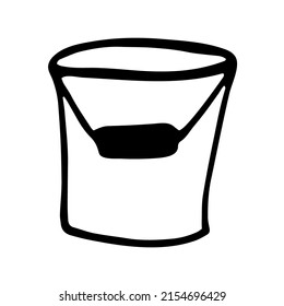 Icono del cubo del doodle dibujado a mano. Ilustración vectorial.