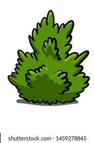 Hand drawn doodle bush isolated on white background for coloring book. Vector illustration.