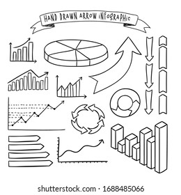 Hand drawn doodle business icons set.