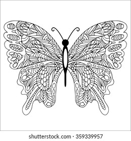 Hand drawn doodle butterfly 