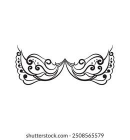 Hand drawn doodle butterfly. Vector illustration isolated on white background.