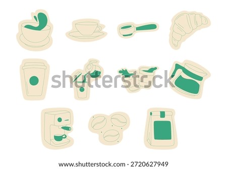 Hand Drawn Doodle Cafe Stuff Sticker