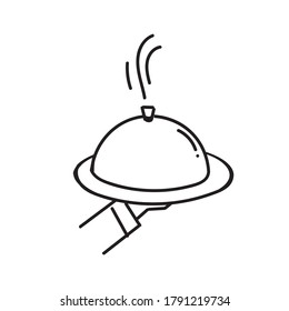 hand drawn doodle Catering service icon illustration vector