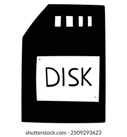 Hand drawn doodle CD memory card isolated on white background. Vector illustration.
