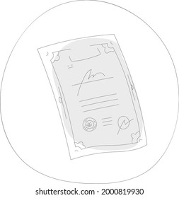 Certificado de doodle dibujado a mano. Dibujo del diploma de esbozo aislado en fondo blanco
