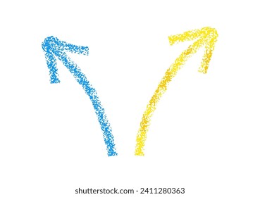 Hand drawn doodle chalk crayon brush math school sign for diagrams. Crosses, check marks, circles, arrows in colored grunge style. Freehand simple wax icon