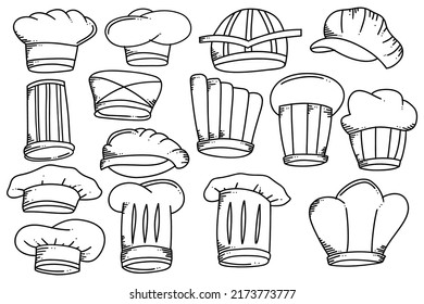 colección de sombrero de doodle dibujado a mano