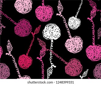 Hand Drawn Doodle Cherry Abstract Pattern Background