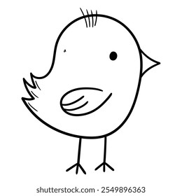 Handgezeichnete Doodle-Chickade einzeln auf weißem Hintergrund. Vektorgrafik.