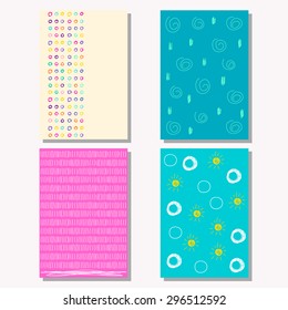 Hand drawn doodle childish exercise book background. Book collection. Scribbled shapes. Card, book, exercise book, copy book, diary, journal, brochures, note book, pocketbook, album, sketch book cover