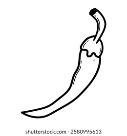 Hand drawn doodle chili pepper isolated on white background. Vector illustration.