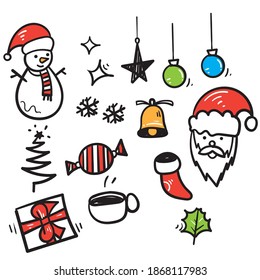 hand drawn doodle christmas element illustration vector isolated background