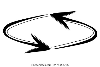 Hand Drawn doodle Circle arrow icon. vector graphic illustration