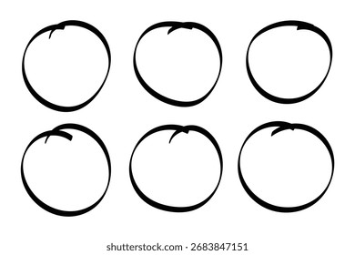 Mano dibujado doodle círculo destacados. Dibujado a mano círculos de garabato. Resalte los círculos establecidos. Garabatear óvalos, rodear y resaltar texto. Doodle conjunto de línea de círculo dibujado a mano negro