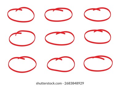 Handgezeichnete Doodle Kreis Highlights. Handgezeichnete Kritzelkreise. Kreise markieren. Ovale, Kreis und markieren Sie den Text. Doodle-Satz von schwarzen handgezeichneten Kreislinie