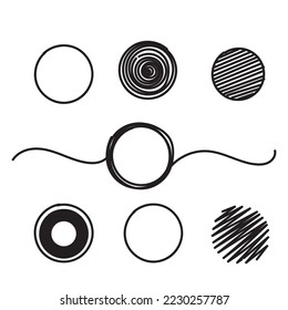 hand drawn doodle circle object illustration