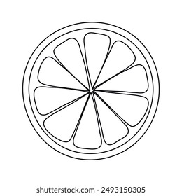 Hand drawn doodle citrus slice isolated on white background. Vector illustration