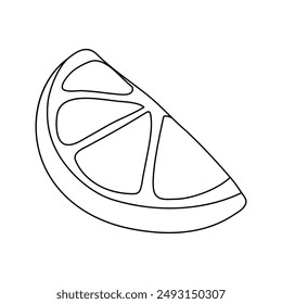 Dibujado a mano doodle rebanada de cítricos aislado sobre fondo blanco. Ilustración vectorial
