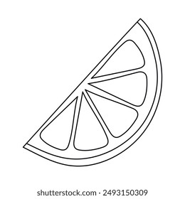Hand drawn doodle citrus slice isolated on white background. Vector illustration
