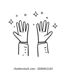 hand drawn doodle clean and shiny hand illustration vector isolated
