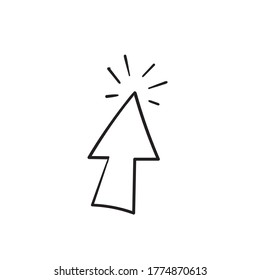doodle dibujado a mano clic icono ilustración vector aislado 