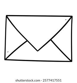 Hand drawn doodle closed envelope isolated on white background. Vector illustration.