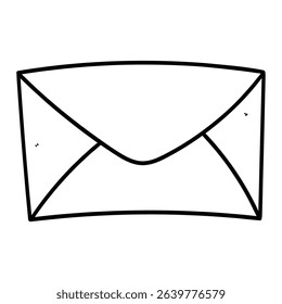 Hand drawn doodle closed envelope isolated on white background. Vector illustration.