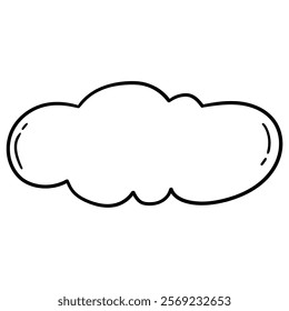 Hand drawn doodle cloud isolated on white background. Vector illustration.