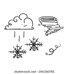 hand drawn doodle cloud weather illustration vector isolated 