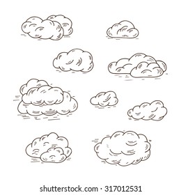 Hand Drawn Doodle Clouds Vector Collection 