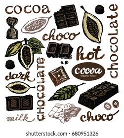 Hand Drawn Doodle Cocoa Chocolate Cacao Stock Vector (Royalty Free ...