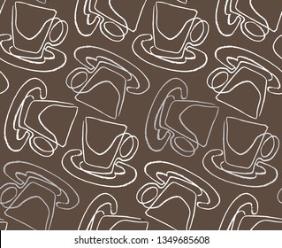 Hand drawn doodle coffee art - pattern background