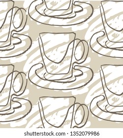 Hand drawn doodle coffee pattern background