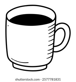 Hand drawn doodle coffee or tea cup isolated on white background. Vector illustration.