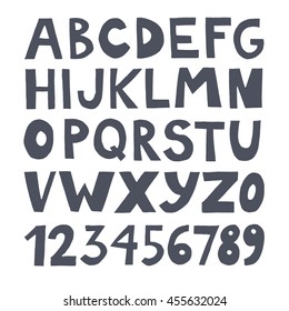 Hand drawn doodle colorful vector handwritten alphabet 