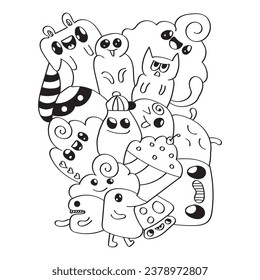 hand drawn doodle, doodle coloring page