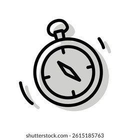 Hand drawn doodle compass directions isolated on a white background