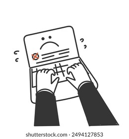 hand drawn doodle computer operating system crash