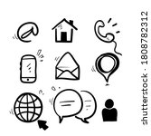 hand drawn doodle contact icon illustration vector isolated background