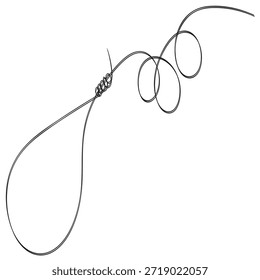 Hand drawn doodle continuous line gallows execution and punishment isolated on white background. Vector illustration.