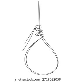 Hand drawn doodle continuous line gallows execution and punishment isolated on white background. Vector illustration.
