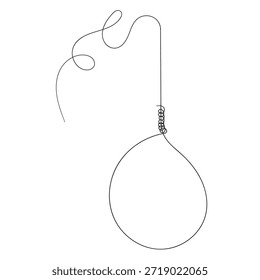 Mão desenhada doodle linha contínua forca execução e punição isolado no fundo branco. Ilustração vetorial.