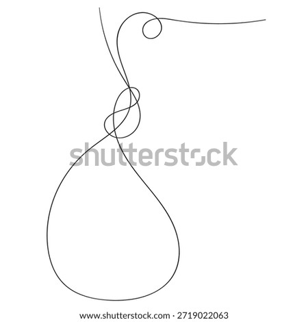 Hand drawn doodle continuous line gallows execution and punishment isolated on white background. Vector illustration.