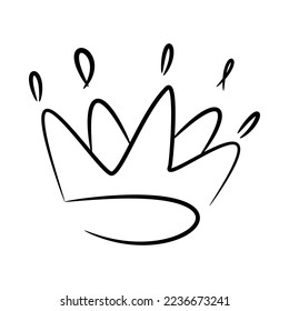 Handgezeichnete Doodle-Krone. Symbolkrone