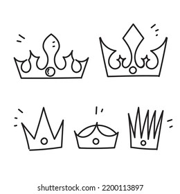 hand drawn doodle crown illustration vector