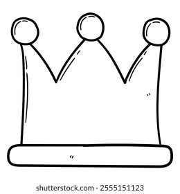 Hand drawn doodle crown isolated on white background. Vector illustration.