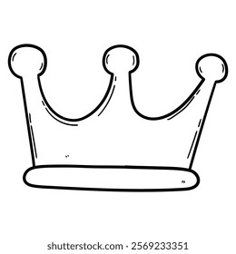 Hand drawn doodle crown isolated on white background. Vector illustration.