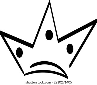 Hand drawn doodle crown. Crown logo hand drawn icon. Black doodle element isolated on white.